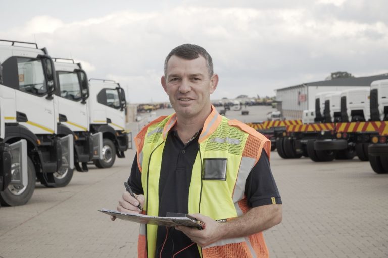 Abnormal load transport trucks from OneLogix Mega transporting oversized cargo in South Africa.