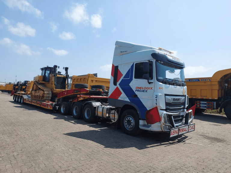 Abnormal load transport in South Africa by OneLogix Mega, specializing in oversized cargo logistics.